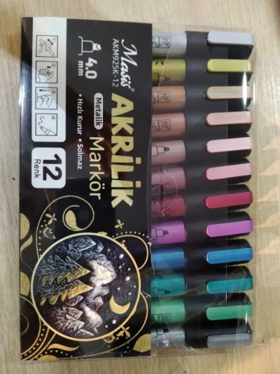 Masis AKRİLİK METALİK MARKÖRÜ 12 Lİ AKM925K-12 ANKA Fotokopi