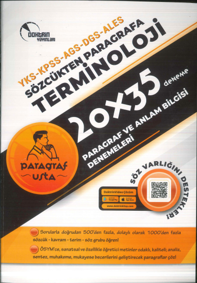 2025 KPSS MEB-AGS DGS ALES YKS Terminoloji Paragraf ve Anlam Bilgisi 20x35 Deneme Çözümlü Doktrin Yayınları ANKA Fotokopi