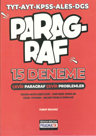Tüm Sınavlar İçin Çevir Problemler 25 Deneme Çevir Paragraf 15 Deneme Pragmatik Serisi