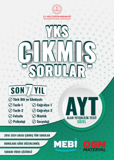 AYT Sözel Son 7 Yıl Çıkmış Sorular 2018-2024 MEBİ ANKA Fotokopi