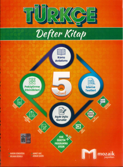 5. Sınıf Türkçe Defter Kitap Mozaik Yayınları