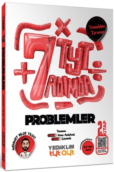 2025 Yedi Adımda Temelden Zirveye TYT Problemler Video Konu Anlatımlı Video Çözümlü Soru Bankası Yediiklim Yayınları