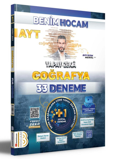 2025 AYT Yapay Zeka Coğrafya 33 Deneme Benim Hocam Yayınları ANKA Fotokopi