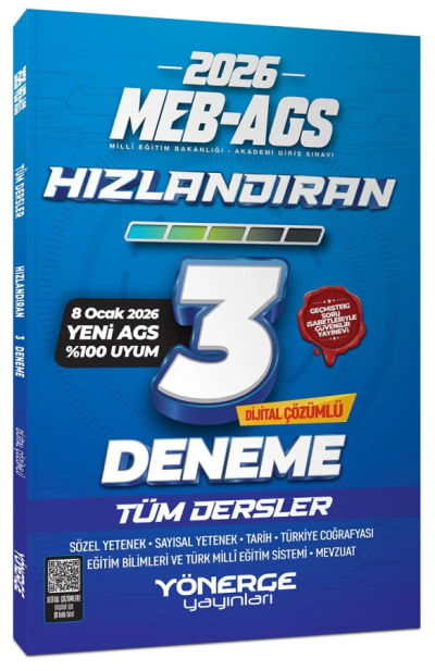 2026 MEB-AGS Tüm Dersler Hızlandıran 3 Deneme Çözümlü Yönerge Yayınları ANKA Fotokopi
