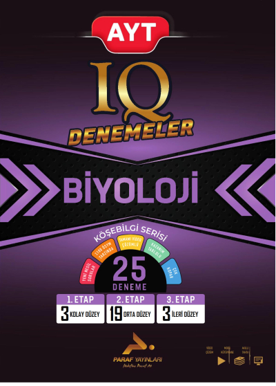 AYT IQ Biyoloji 25 Branş Denemesi PRF Paraf Yayınları ANKA Fotokopi