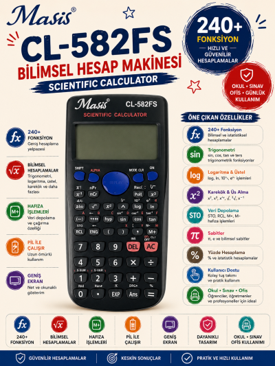 Masis CL-582FS Bilimsel Hesap Makinesi ANKA Fotokopi