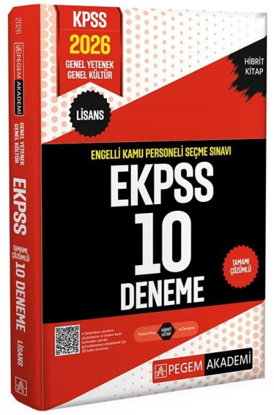 2026 E KPSS Engelli Kamu Personeli Seçme Sınavı Tamamı Çözümlü 10 Deneme Pegem Yayınları ANKA Fotokopi