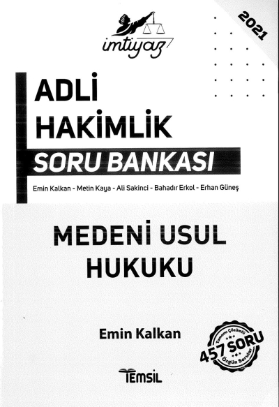 ADLİ HAKİMLİK SORU BANKASI MEDENİ USUL HUKUKU 457 SORU ANKA Fotokopi