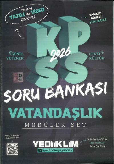 VATANDAŞLIK 2026 KPSS Genel Yetenek Genel Kültür Hem Yazılı Hem Video Çözümlü Soru Bankası Modüler Yediiklim Yayınları ANKA Fotokopi