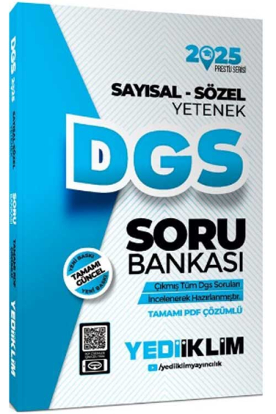 2025 DGS Prestij Serisi Sayısal-Sözel Yetenek Tamamı Çözümlü Soru Bankası Yediiklim Yayınları ANKA Fotokopi