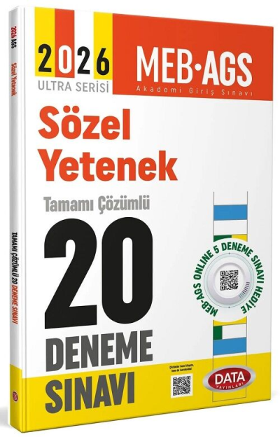 2026 AGS Sözel Yetenek Tamamı Çözümlü 20 Deneme Sınavı Data Yayınları ANKA Fotokopi