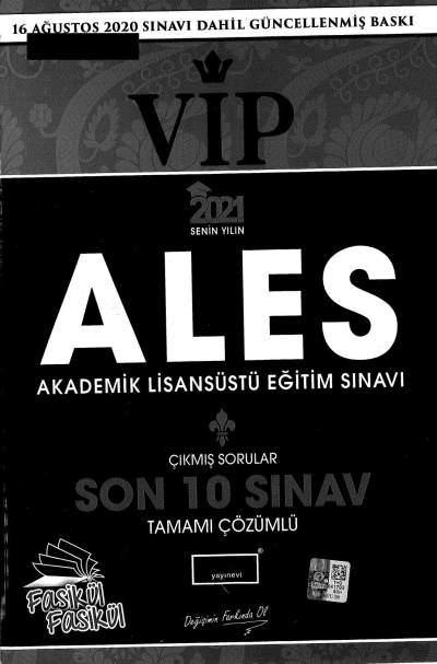 VİP ALES SON 10 YIL ÇIKMIŞ SORU ANKA Fotokopi