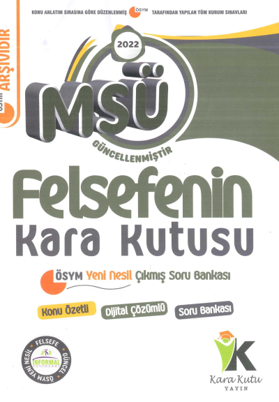 MSÜ FELSEFENİN KARA KUTUSU SORU BANKASI ANKA Fotokopi