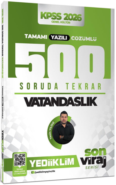 2026 KPSS Vatandaşlık Son Viraj Serisi Tamamı Yazılı Çözümlü 500 Soruda Genel Tekrar Kampı Yediiklim Yayınları ANKA Fotokopi