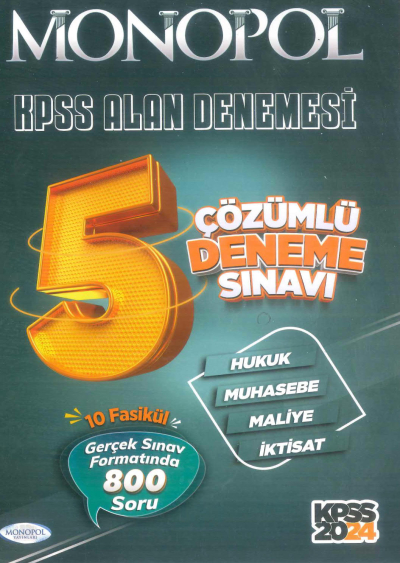 2024 KPSS A Grubu Tamamı Çözümlü Fasikül 5 Deneme Sınavı Monopol Yayınları