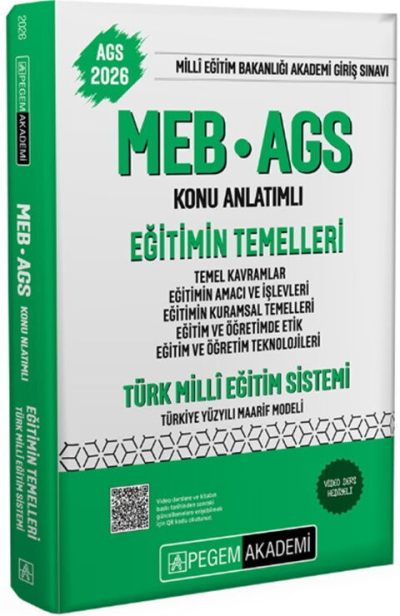 2026 MEB-AGS Eğitimin Temelleri ve Türk Milli Eğitim Sistemi Konu Anlatımlı Pegem Akademi Yayınları ANKA Fotokopi