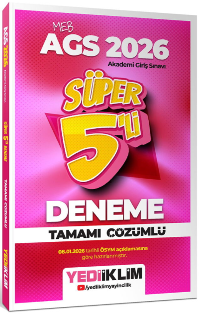 2026 MEB AGS Tamamı Çözümlü Süper 5 li Deneme Yediiklim Yayınları ANKA Fotokopi