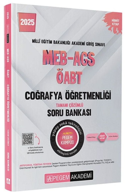 2025 MEB-AGS-ÖABT Coğrafya Öğretmenliği Tamamı Çözümlü Soru Bankası Pegem Akademi Yayıncılık ANKA Fotokopi