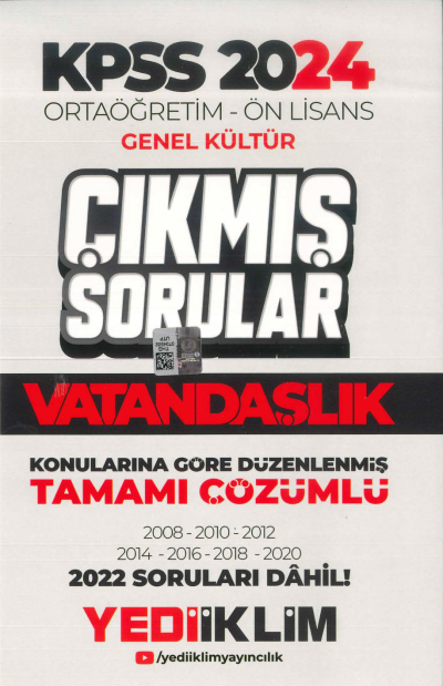 VATANDAŞLIK KONULARINA GÖRE DÜZENLENMİŞ ÇIKMIŞ SORULAR 2008-2022 TAMAMI ÇÖZÜMLÜ ANKA Fotokopi