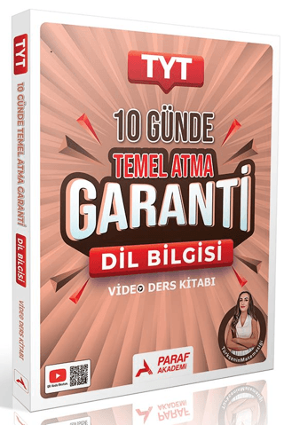 YKS TYT Dil Bilgisi Türkçenin Matematiği 10 Günde Temel Atma Garanti Video Ders Kitabı - Gamze Özdin Paraf Akademi Yayınları ANKA Fotokopi