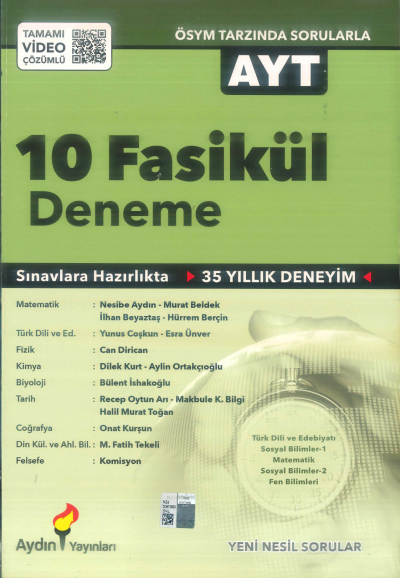 AYT 10 FASİKÜL DENEME ANKA Fotokopi