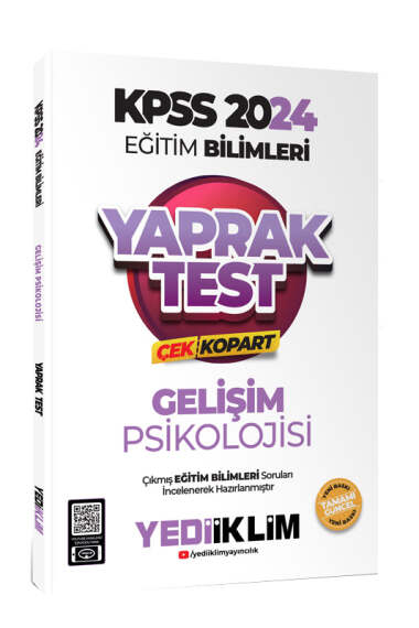 2024 KPSS Eğitim Bilimleri Gelişim Psikolojisi Çek Kopart Yaprak Test ANKA Fotokopi