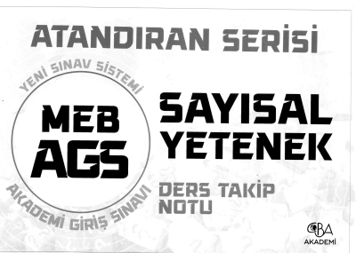 2025 MEB AGS Sayısal Yetenek Ders Takip Notu CBA Akademi ANKA Fotokopi