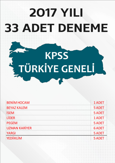 33 ADET TG DENEME 2017 YILI TG LİSTEMİZDEKİ TÜM YAYINLARI KAPSAR (TG109-TG116 ARASI) ANKA Fotokopi