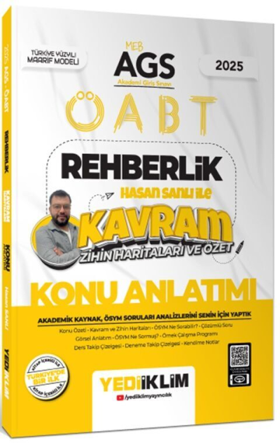 2025 MEB AGS ÖABT Rehberlik Hasan Sanlı ile Kavram Zihin Haritaları ve Özet Konu Anlatımı Yediiklim Yayınları ANKA Fotokopi