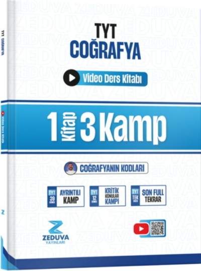 Coğrafyanın Kodları TYT Coğrafya 1 Kitap 3 Kamp Video Ders Kitabı Zeduva Yayınları ANKA Fotokopi